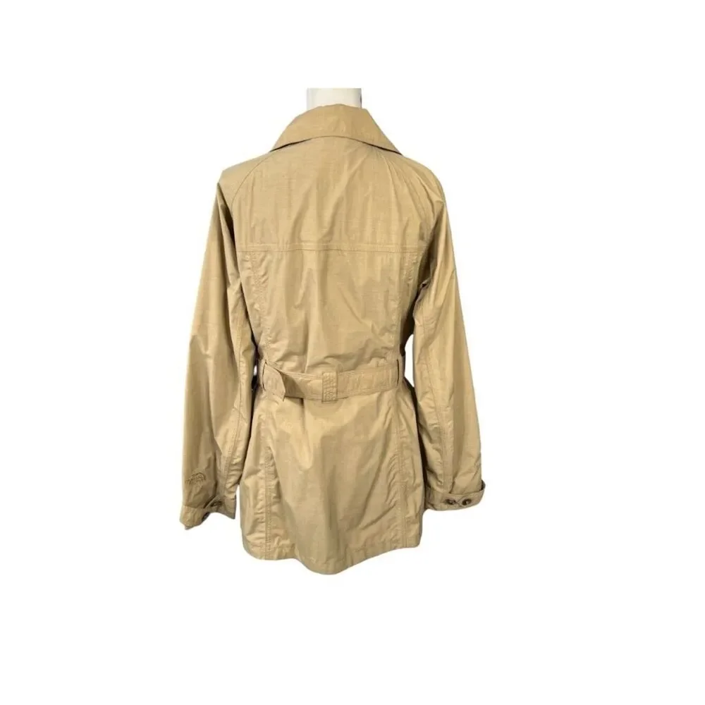 The North Face Hyvent Belted Trench Coat Waterproof Rain Jacket Tan Size Large